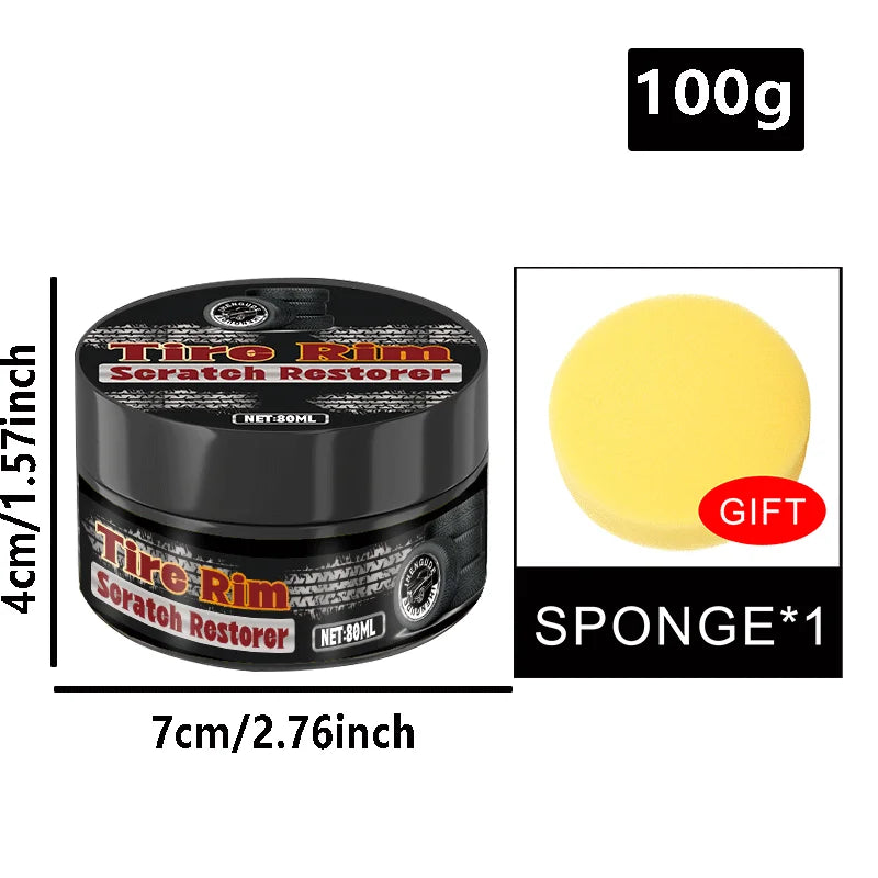 Universal Car Wheel Hub Repair Paste 80g - Scratch, Fade Removal for Aluminum Alloy & Chrome Rims, Tire polish wax