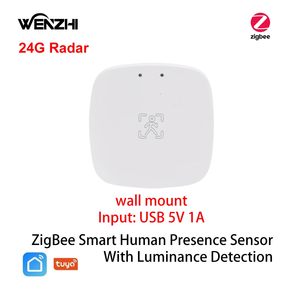 ZigBee Wifi MmWave Human Presence Motion Sensor With Luminance/Distance Detection 5/110/220V Tuya Smart Life Home Automation