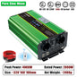 LVYUAN Pure Sine Wave Power Inverter 2000W 3000W 4000W DC 12V 24V to AC 230V LCD Remote Control 2 EU Sockets USB Home RV Solar