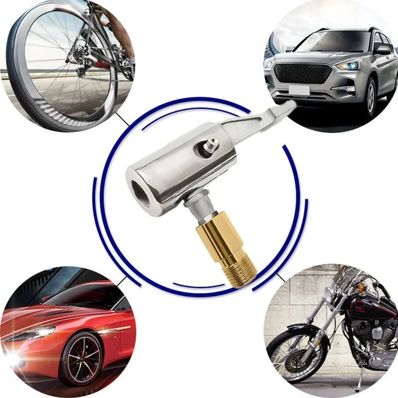 Portable Inflatable Pump for Car Tire Air Chuck Compressor Tire Inflator Tire Chuck with Barb Connector for Hose Repair