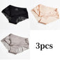 3pcs Lace Women's Panties French Seamless Underwear Female Ice Silk Briefs Solid Color Breathable Underpants Lingerie