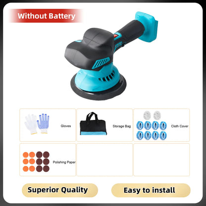 Podofo Cordless Car Buffer Polisher with 2 Pack 21V Batteries 6 Variable Speed 5500RPM Orbital Polisher for Car Boat Polishing