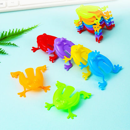 30 Pcs Mini Candy Color Jumping Leap Frog Bounce Fidget Classic Toys Stress Reliever Children Kids Christmas Party Favors Prizes