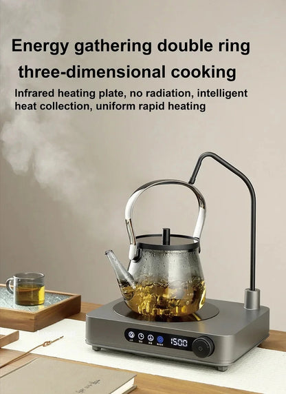 1500W Electric Ceramic Stove Timing Tea Maker Automatic Water Supply Induction Cook Water Pumping Kung Fu Tea Stove Water Boiler