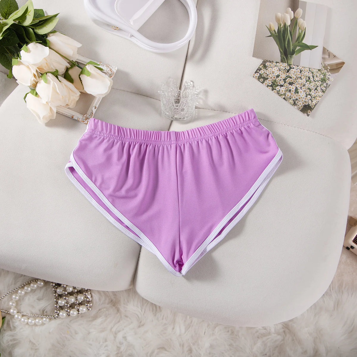 Sexy Running Elastic Sport Shorts Men's Summer Shorts Hot Pants Bar Nine Points Slim Fit Cotton Milk Silk Men's Fashion