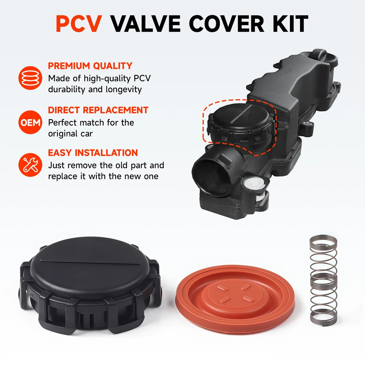 For Ford C-MAX Fiesta VI Focus II Fusion Citroen Berlingo C2 C3 C4 Volvo Car PCV Valve Cover Kit Membrane Repair Accessories New