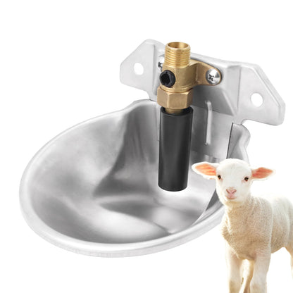 Automatic Goat Sheep Water Drinker Bowl Stainless Steel Lamb Drinker Waterer With Copper Valve Farm Animal Dog Feeding Supplies
