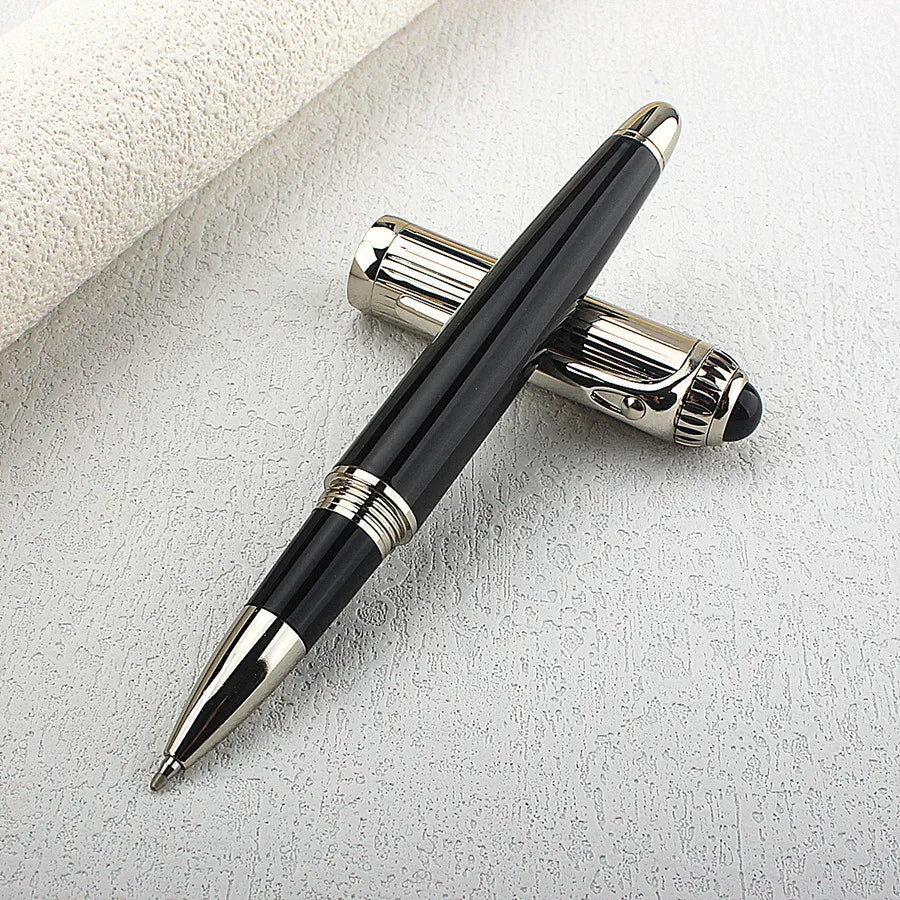 Luxury Big Barrel Rollerball Pen with Silver Clip Smooth Writing for Business Gift (Blue Ink) PK Jinhao 159