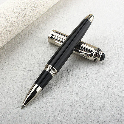Luxury Big Barrel Rollerball Pen with Silver Clip Smooth Writing for Business Gift (Blue Ink) PK Jinhao 159