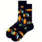 1 pair of men's cartoon printed tool pattern with unique and personalized long socks men  socks