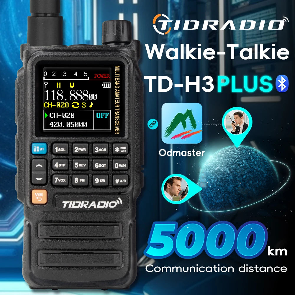 TIDRADIO H3 Plus Long Range Walkie Talkies Wireless Programming Air Band Long Range Tow Way Radio Frequency Copy Station