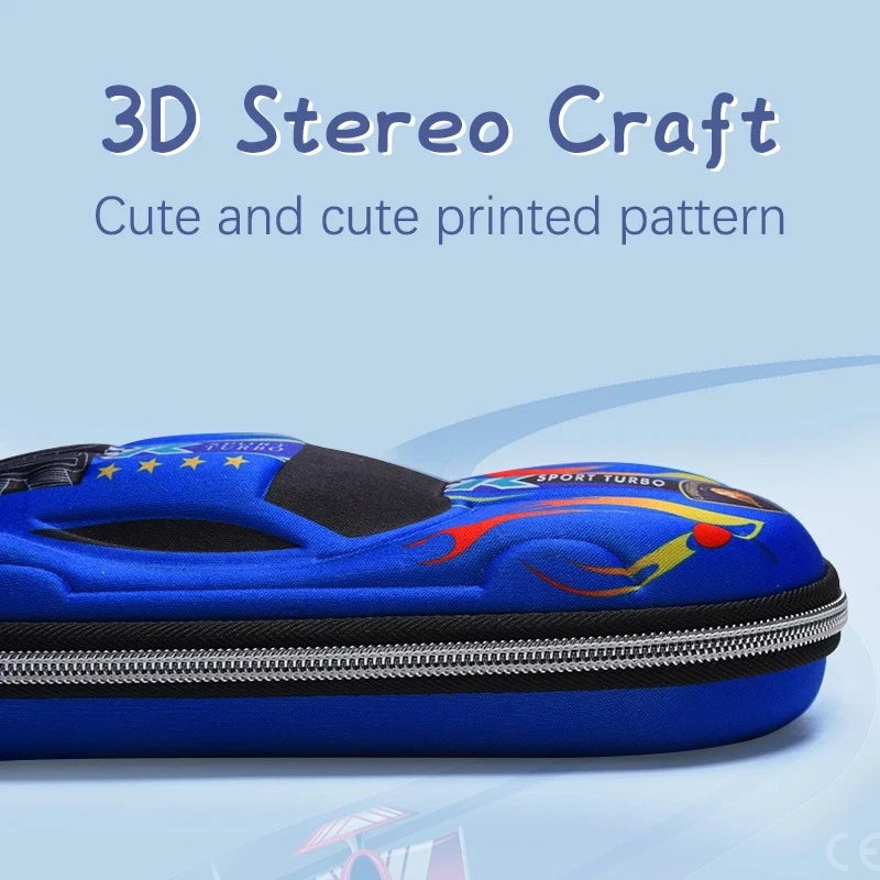 Ce Pen3D Racing Car Pencil Cases Cartoons School Pencil Case For Children Stationery Box EVA PU Plastic Pen Case Boyut Bag