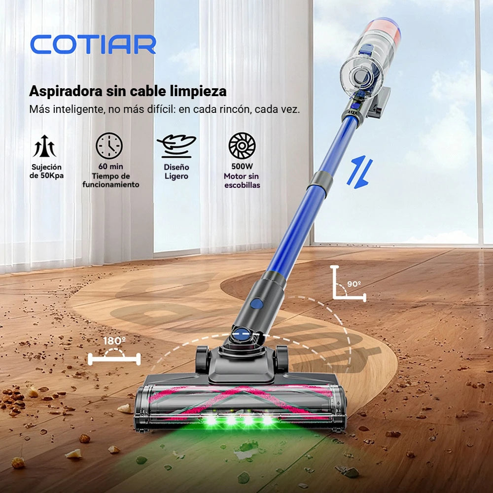 COTIAR R11 500W 50000PA Power Handheld Cordless Wireless Vacuum Cleaner for Home Appliance 1.2L Dust Cup Removable Battery