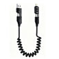 4 in 1 65W Spring Short Data Cable 6A USB Type C Spring Telescopic Quick Charger Wire Spring USB Cable for iPhone 15 14 13 12