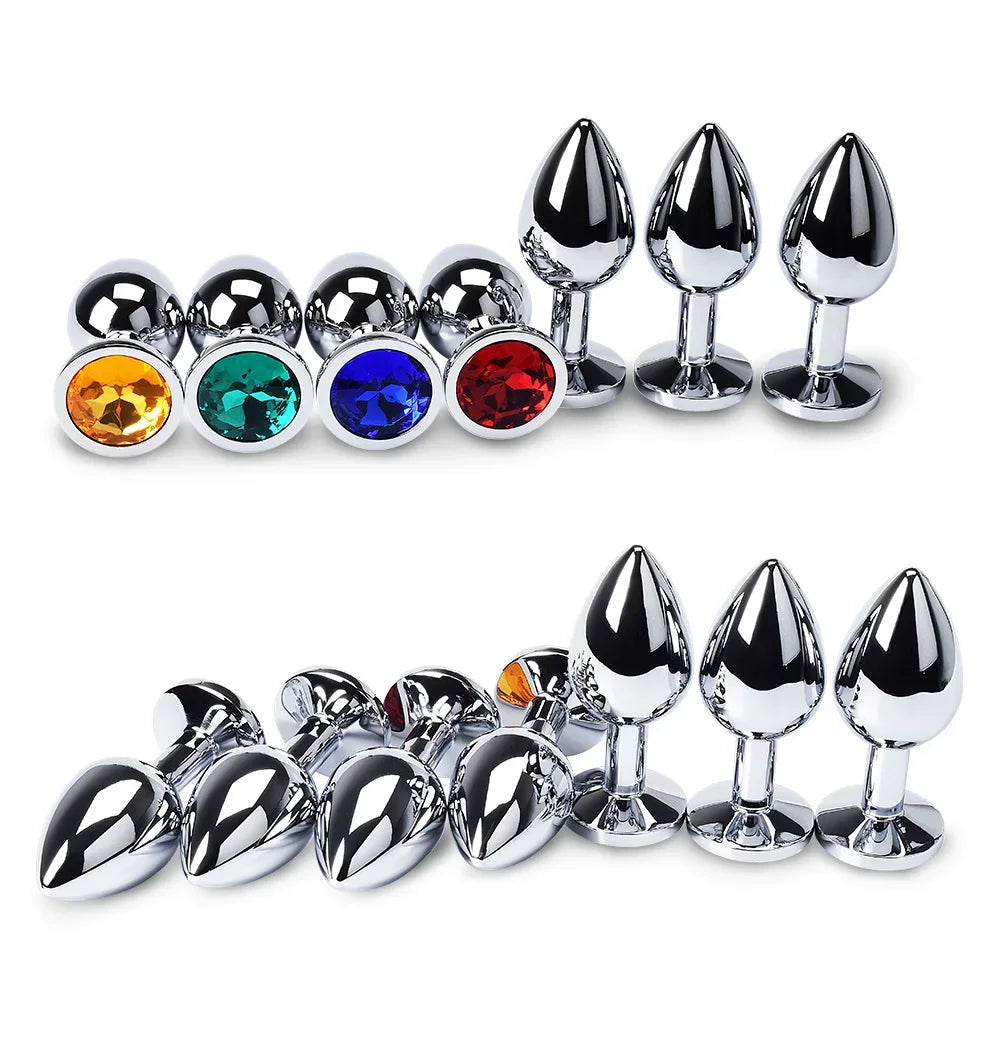 3 Size/set Metal Anal plug butt plug Sex Toys Butt Toys For Women/Men/Couples Adult Game Masturbator Anal S/M/L Diamond Sex Shop