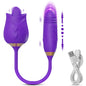 Sexy Adult Female Rose-Sucking Dildo Vibrator Women Nipple Clit Stimulator Vibrating Penetration Vagina Vibrator Erotica Toys
