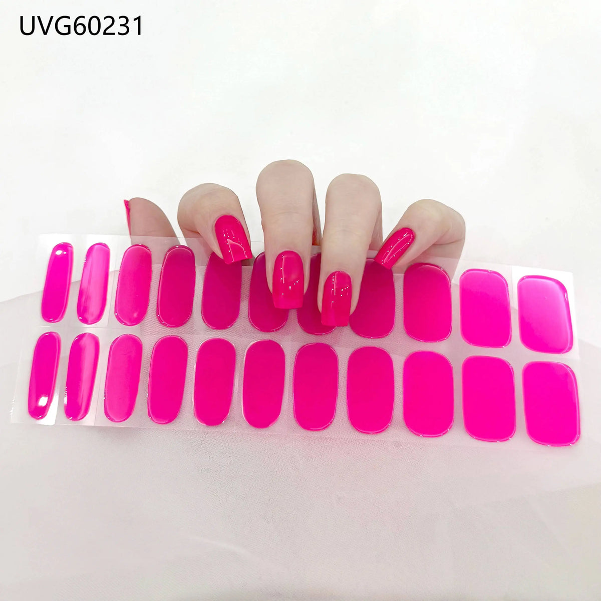 20/22Tips UV Semi cured Gel Nail Stickers Waterproof Long Lasting Full Gel Nail Wraps Press On Nail Decal DIY Manicure
