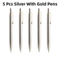 5Pcs/Set Metal Ballpoint Pen Promotional Pens G2 Refill Blue Ink Automatic Ballpoint Pens Set For School stationery office Pen