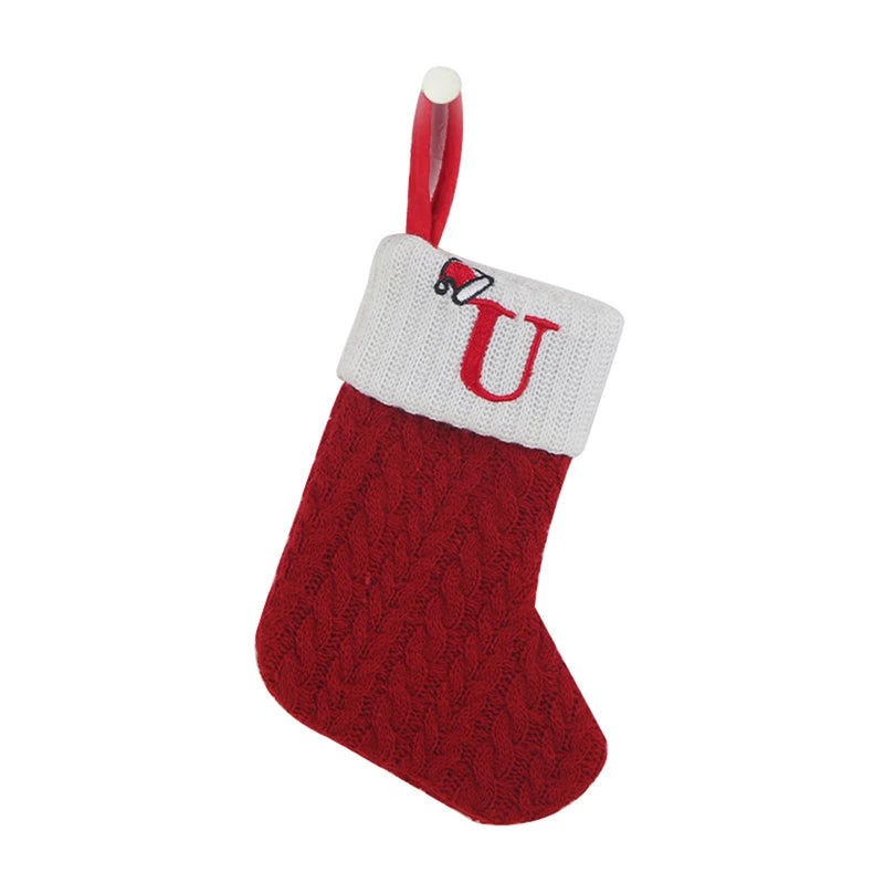 Christmas Alphabet Knitting Socks Christmas Tree Ornaments Christmas Decorations For Home 2024 Navidad Noel 2025Xmas Gift
