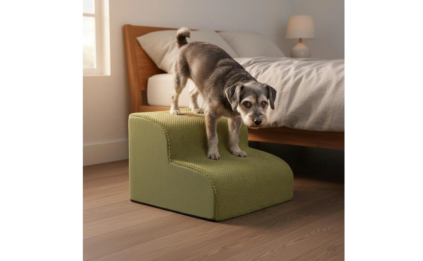 Pet Stair Ramp Washable Dog Ramp and Stairs Foam Pet Stairs Detachable Cover Sturdy for Sofa