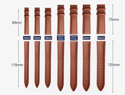 SAMCO Genuine Leather Watch Band 12/14/16/18/19/20/21/22/24 mm Watch Strap for Man Women High-quality Wrist Watchband + Tool