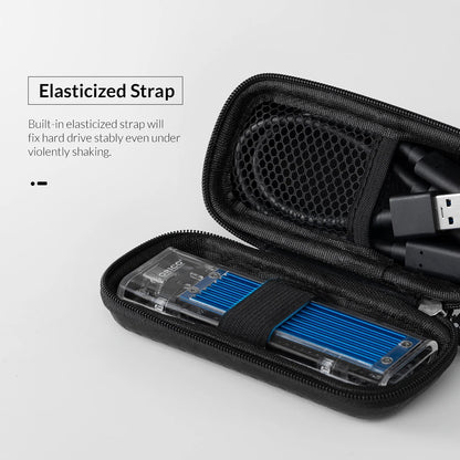 ORICO Eva Zipper Bag Mobile Phone Charger Protection Bag Hard Disk for External M.2 Hard Drive/Earphone/Data Line HDD Case Black