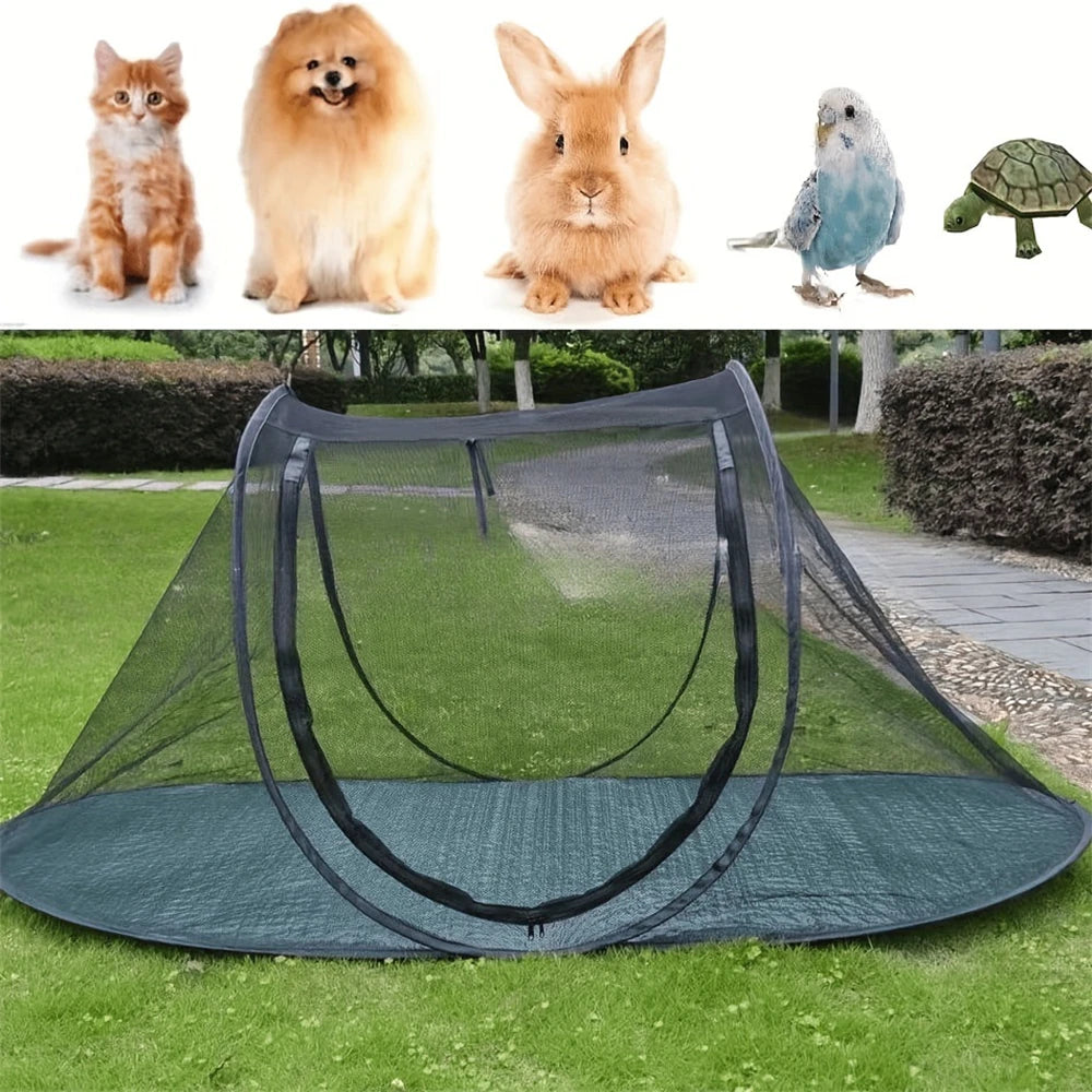 Foldable Camping Cat Dog Pet Door Stops Durable Grip Cloth Mesh Bird Rabbit Play fence Portable Animal Tent arenero para gato
