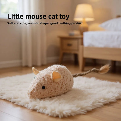 New Cat Toy Simulation Plush Grass Mouse Self Entertaining Chew Resistant Interactive with Catnip for Kitten Pet Play
