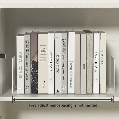 Bookends 6 Pair, White Metal Book Ends, Bookends for Shelves, Book Stopper for Heavy Books, Book Dividers for Home Office