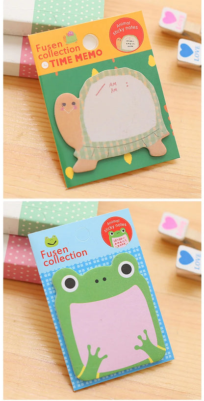 10Pcs/Lot Cute Cartoon Animal Tearable Note Book Posted it Sticky Notes Notepad Memo Pads Children Gifts School Office Supplies
