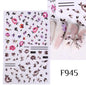 Black and White Love Flowers Line Art 3D Stickers Nail Decals Nail Art Accessories Butterfly Rose Nail Stickers Nail Sliders