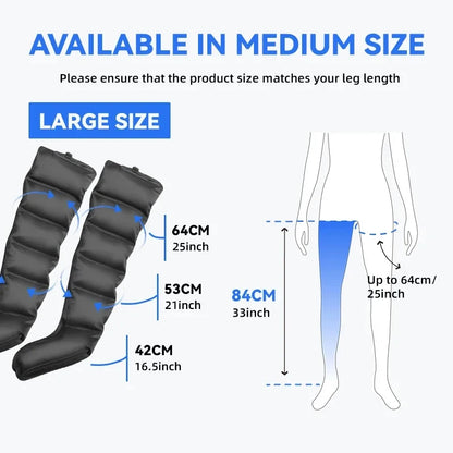 Air Pressure Leg Massager Foot Circulation Massage  Boots Kneading Squeeze Deep Relaxation Calf With Remote Control Adjustable
