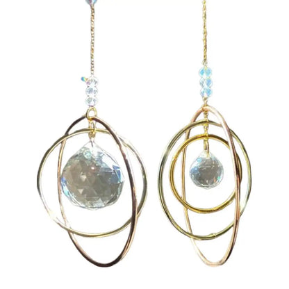 Suncatcher Hanging Crystal Moon Catcher Pendants Wind Chimes Rainbow Prism Window Drop Bell Christmas Tree Home Decor