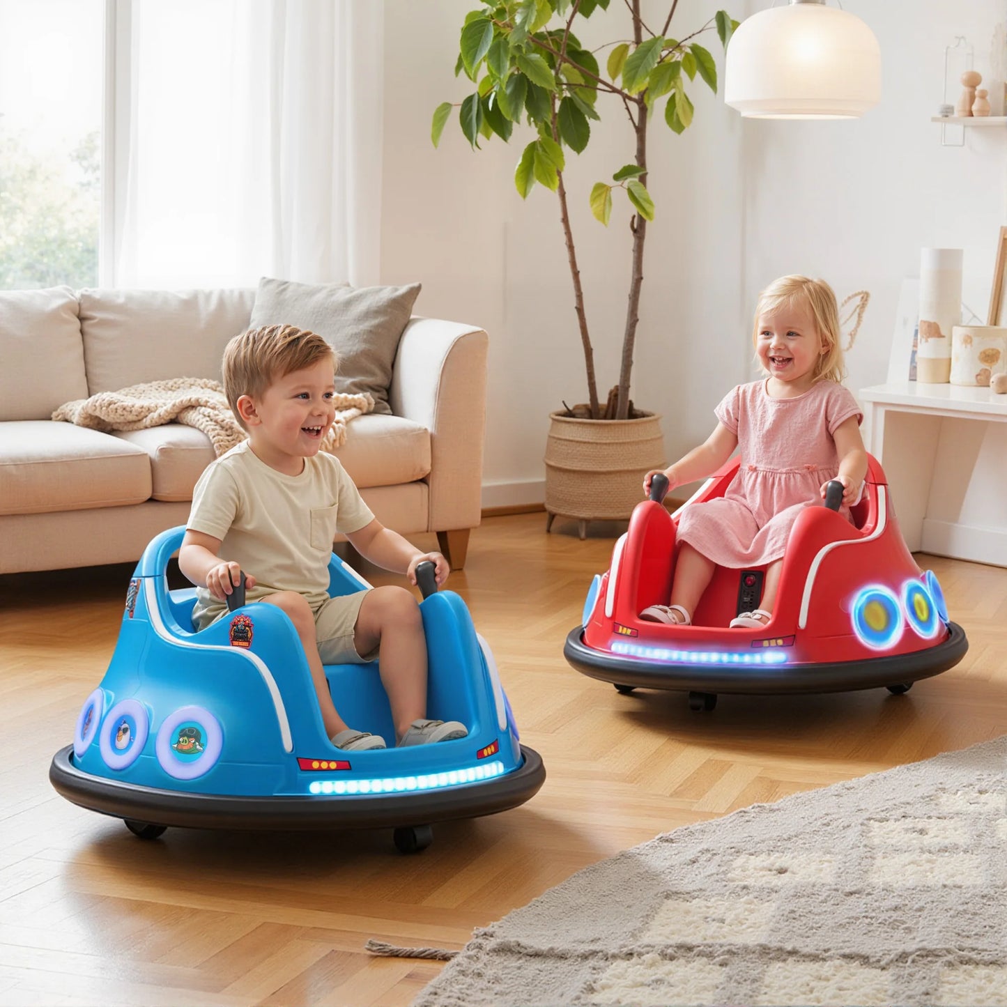 12V licensed Angry Bird electric bumper car for children, 360° rotating car, 73x73x44 cm, blue