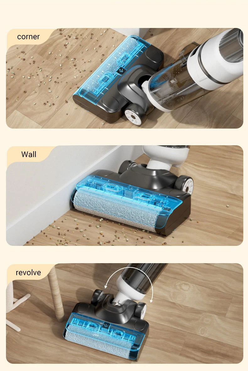 DIVEDEER 15000Pa Wireless Wet Dry Vacuum Cleaner Smart Cordless Mop Floor Cleaner Self-Cleaning Auto Suction Floor Washer