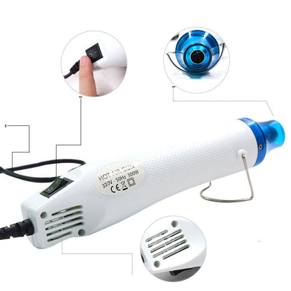 220V Hot Air Gun, Soldering Temperature Blower Eu Plug, Mini Heat Gun for Shrink Tubing, Car Wrapping & DIY Crafts