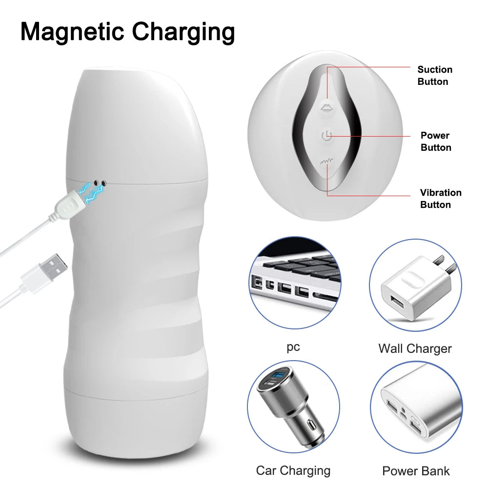 Automatic Male Sucking Mastubator Vibration Blowjob Machine Masturbation Cup Sex Toys Adult Goods for Men Masturbate Supplies