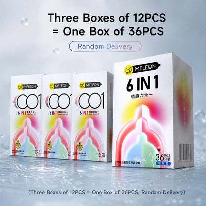 0.01 Ultra Thin Latex Condoms 6 Styles Lubricated Safe Contraception Intimate Products 12/36Pcs Box