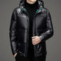 Men's Down Jacket Autumn Winter New Solid Color Thickened Warm Outdoor Travel Hooded Coat Men's White Duck Down padded Clothing