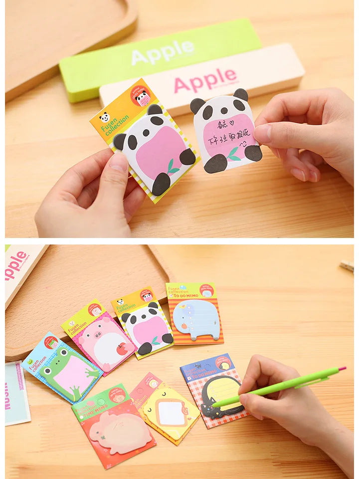 10Pcs/Lot Cute Cartoon Animal Tearable Note Book Posted it Sticky Notes Notepad Memo Pads Children Gifts School Office Supplies