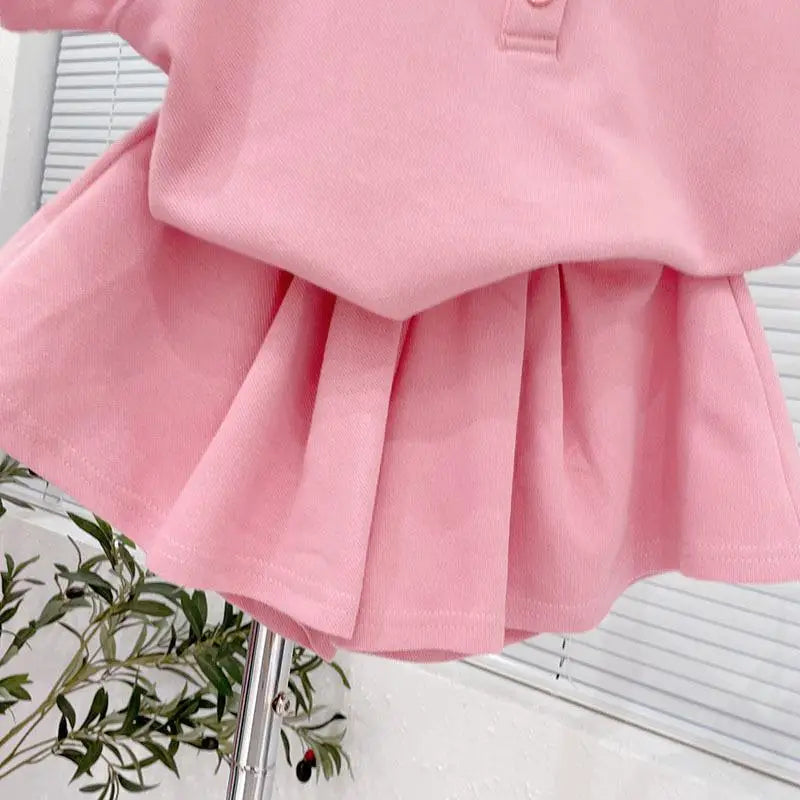 2-8 Years Summer Girls Clothing Set Casual Outdoor Short Sleeve Polo T-shirt +Pants 2Pcs Suit For Kids Children Comforts Outfit