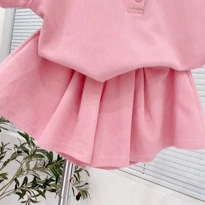 2-8 Years Summer Girls Clothing Set Casual Outdoor Short Sleeve Polo T-shirt +Pants 2Pcs Suit For Kids Children Comforts Outfit