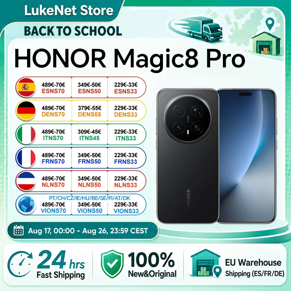 HONOR Magic 8 Pro 5G EU Version Smartphone Snapdragon 8 Elite Gen 5 200MP AIMAGE 6270mAh 100W 6.71''OLED NFC ESIM Honor