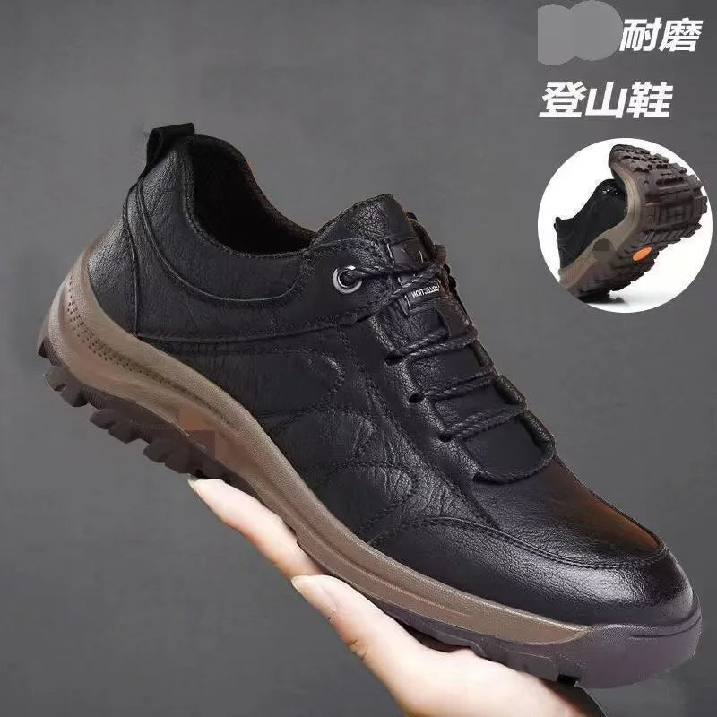 Men's Outdoor Sports Casual Climbing Shoes Winter Fleece Low Help Cotton Shoes Anti-slip Dad Shoes Large Size Men's Shoes