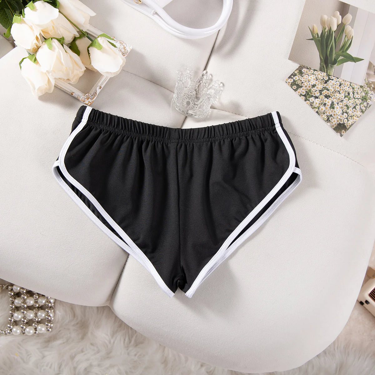 Sexy Running Elastic Sport Shorts Men's Summer Shorts Hot Pants Bar Nine Points Slim Fit Cotton Milk Silk Men's Fashion