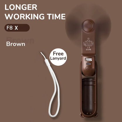 Handheld Bear Electric Fan Portable Small Fan For Students Multi-functional Household Foldable USB Charging Stand-up Desktop Fan