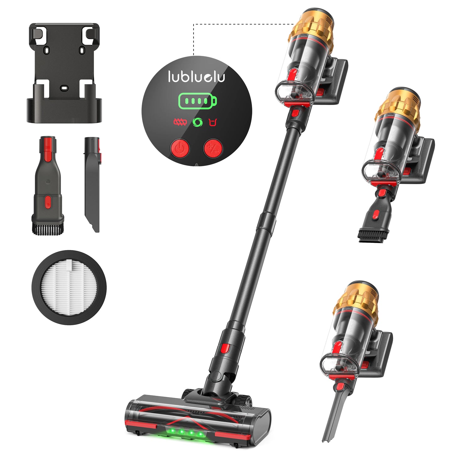 Lubluelu G11 Cordless Vacuum Cleaner 50KPA 50mis Long Running Time Floor Brush Automatically Combs the Hair to Prevent Tangling