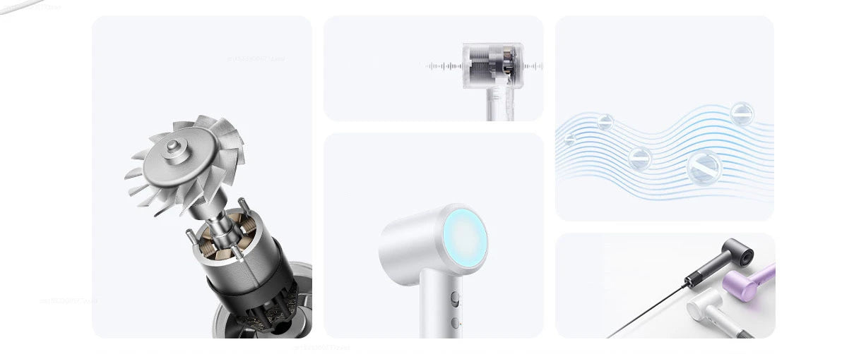 Mijia High Speed Hair Dryer H501 Negative Ion Hair Care 110000 Rpm  (With EU Adapter) 62m/s Wind Speed 1600W Quick Drying