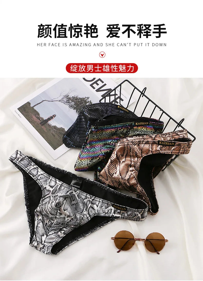 Foreign trade low-rise men's briefs men's underwear triangle printed underwear cross-border underwear wholesale KX020-SJ