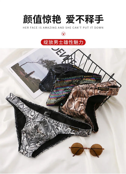 Foreign trade low-rise men's briefs men's underwear triangle printed underwear cross-border underwear wholesale KX020-SJ